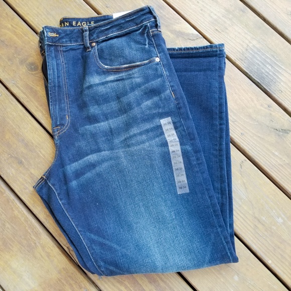 NWT American Eagle Men/'s Loose Jeans Dark Denim 32 34 x 34 inseam